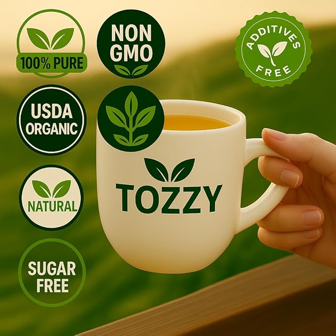 Tozzy Organic Unsmoked Yerba Mate Tea – 100 Count Plant-Based Pyramid Tea Bags