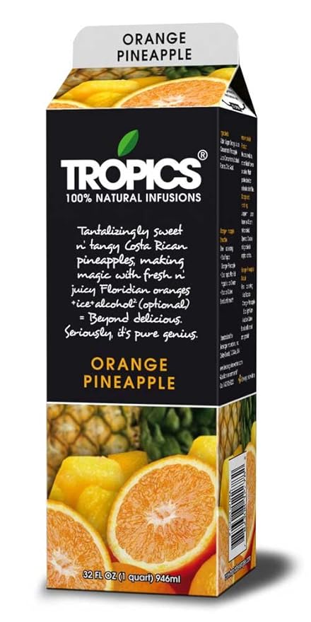 Tropics Orange Pineapple Drink Mix 32 Ounce -- 12 per case.