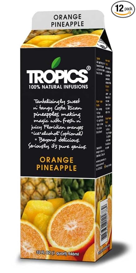 Tropics Orange Pineapple Drink Mix 32 Ounce -- 12 per case.