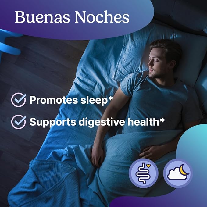 Santo Remedio Buenas Noches Sleep Support with Zylaria® Melatonin &amp DE111® Probiotics – Digestive &amp Nighttime Support Supplement by Dr Juan Rivera – 60 Vegetarian Capsules