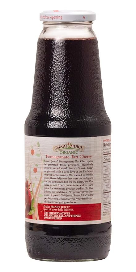 Smart Juice Organic Pomegranate Tart Cherry Juice - 33.8 fl oz (1L) - (Pack of 6)