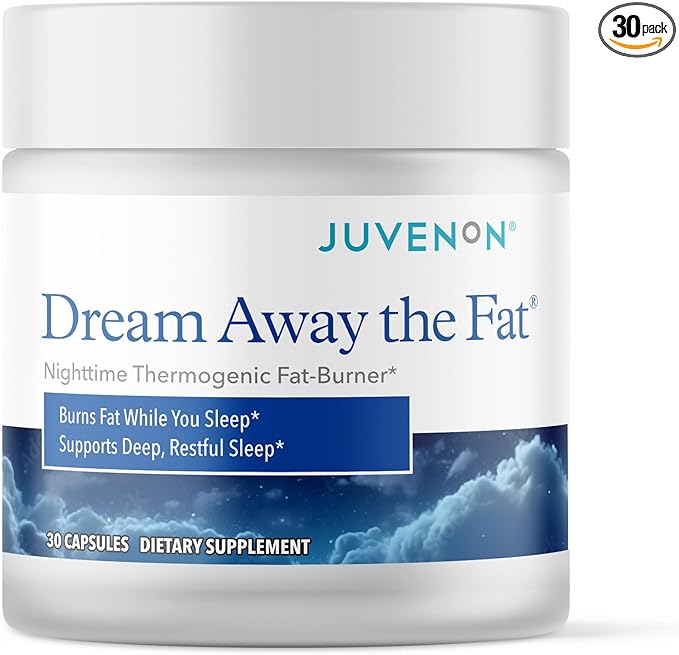 Juvenon Dream Away The Fat® – Nighttime Support with Melatonin Grains of Paradise &amp Chromium – Relaxation &amp Metabolism Support While You Rest – 30 Capsules (15 Servings)