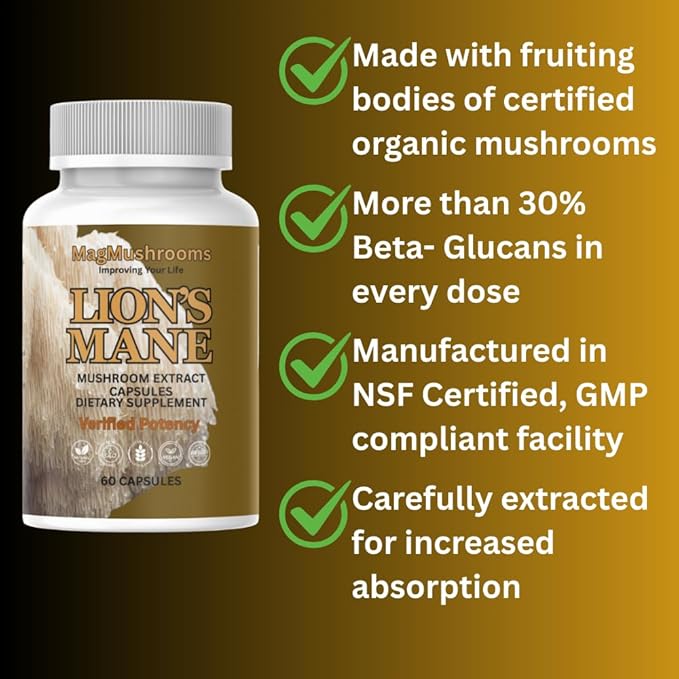 Lion’s Mane Extract Capsules for Brain Health