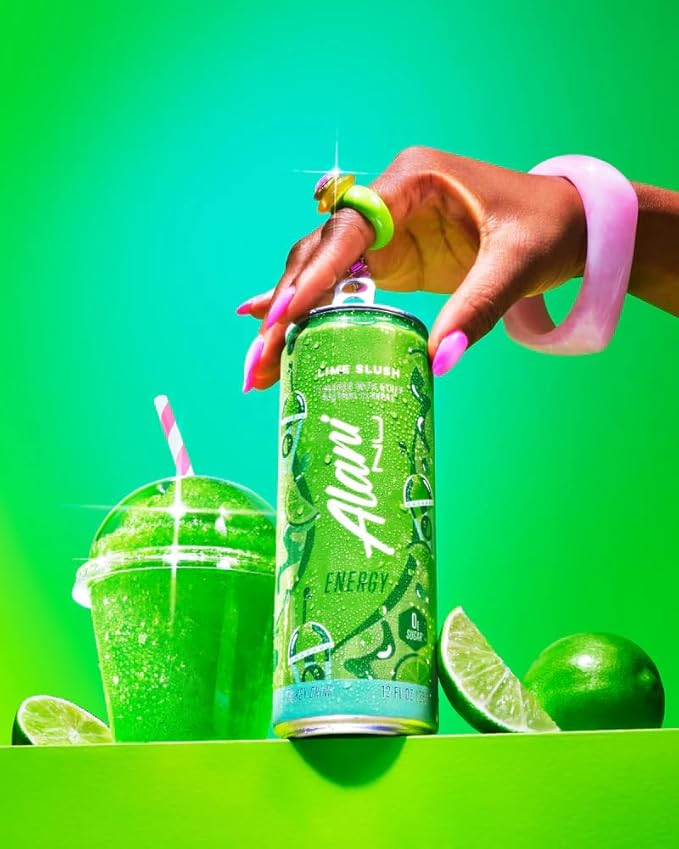 Alani Lime Slush Energy Drink Sugar Free Low Calorie Energy Drinks - 12 fl oz Cans