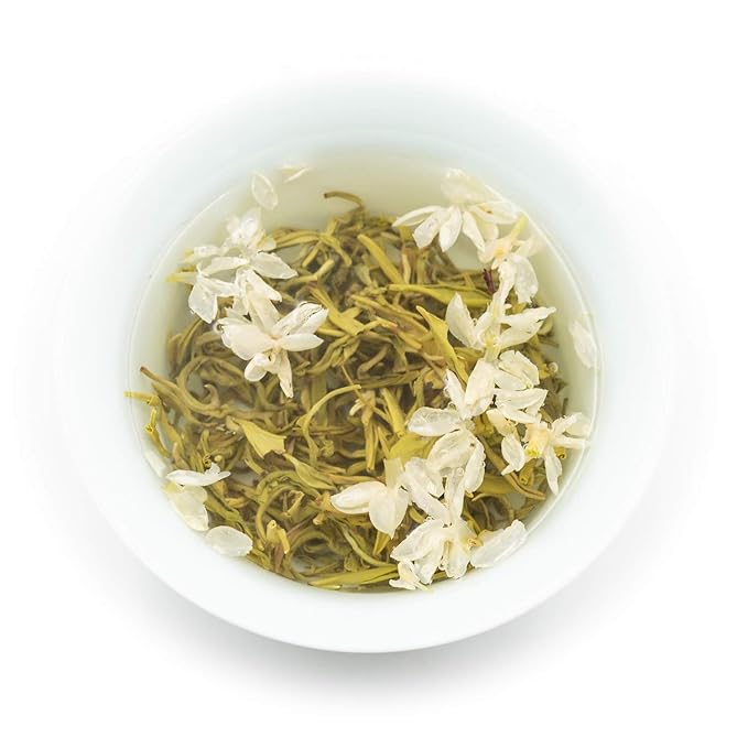 Oriarm 2025 Bi Tan Piao Xue Jasmine Tea Loose Leaf 900g (Pack of 2) - Chinese Mao Feng Green Tea with Jasmine Flowers - Yuqian 1st Grade