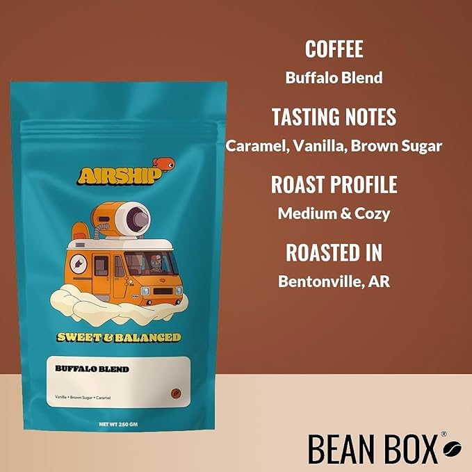 Bean Box Coffee Sampler - Roasted by Airship 4-Pack Freshly Ground Coffee Gourmet Coffee