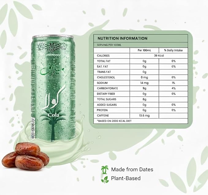 Milaf Date Cola - 8.1 fl oz | Sweet Carbonated Soda Soft Drink Made with Date Extract | Refreshing Non-Alcoholic Beverage | Ideal for Those Following Alcohol-Free Lifestyle (Pack of 12)