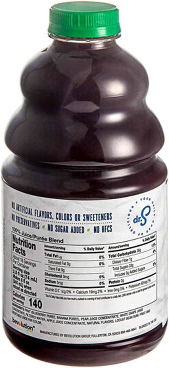 100% Crushed Blueberry Banana Fruit Smoothie Mix 46 fl. oz. WS-103DR100BLBA-NPF