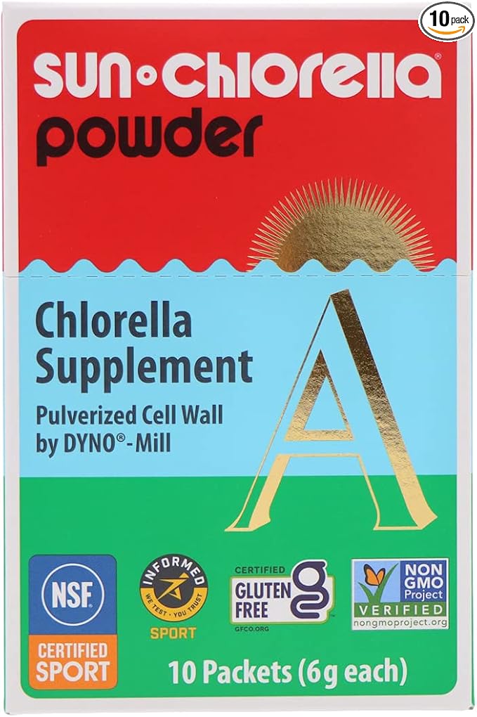 Sun Chlorella Powder Green Algae Superfood Supplement Supports Whole Body Wellness Immune Defense Gut Health &amp Natural Energy Boost - Chlorophyll B12 Protein - Non-GMO - 10 Servings