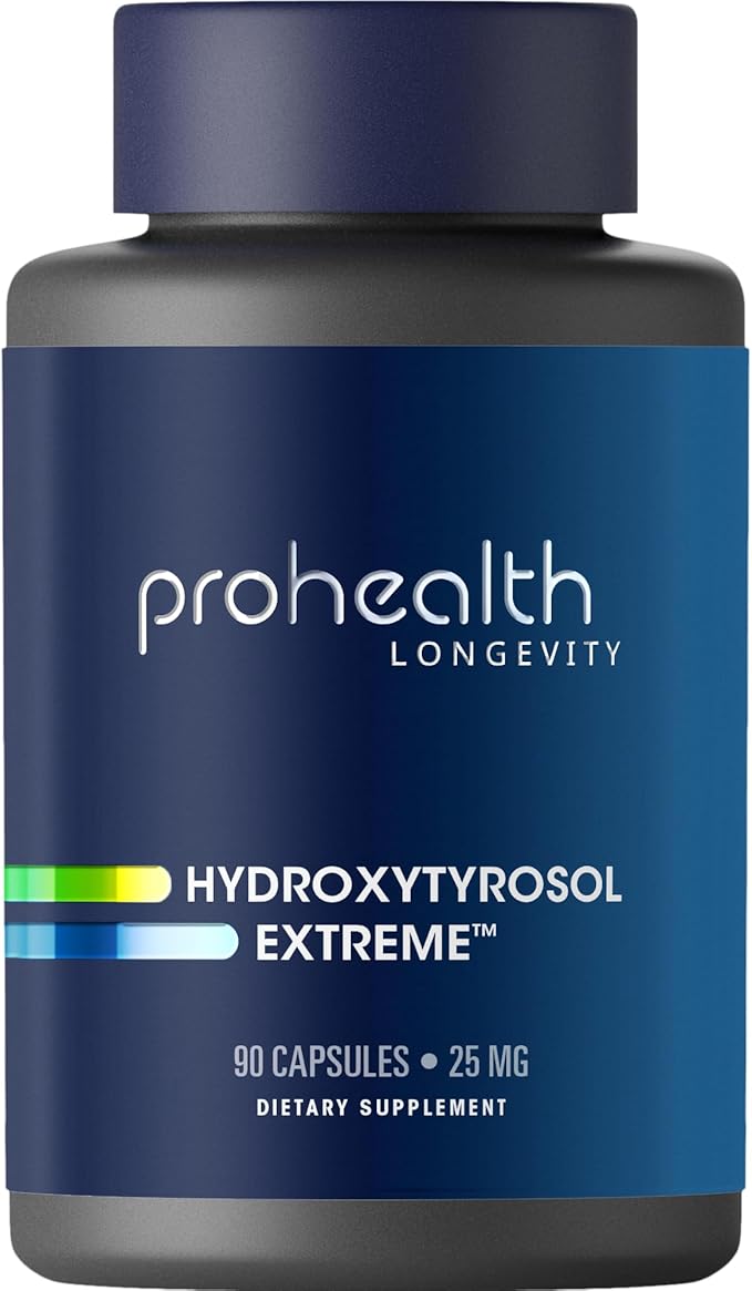 ProHealth Hydroxytyrosol Extreme - Hydroxytyrosol Supplement Olive Leaf Extract (Olive Leaf Extract Organic) (90 Vegetarian Capsules) Gluten Free Soy Free.