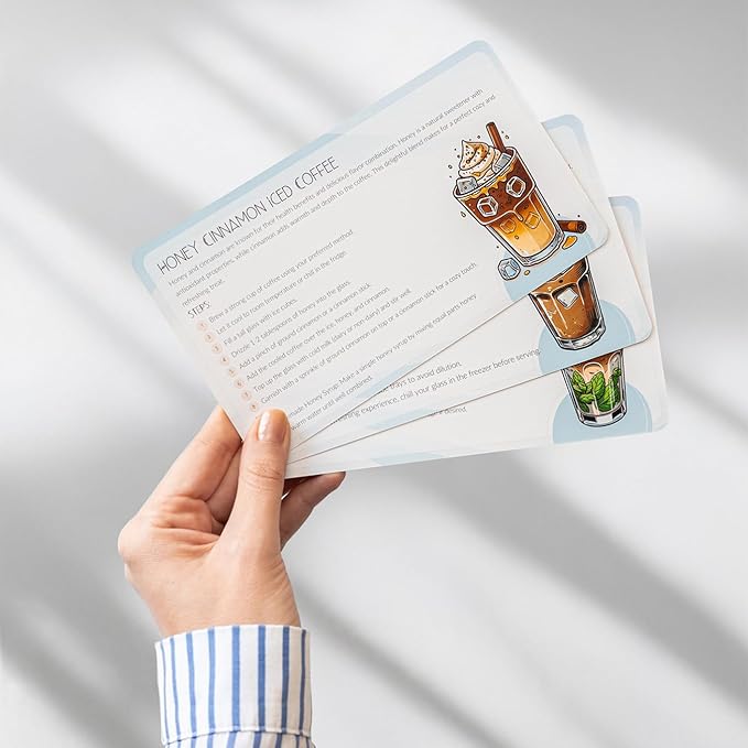 Cool Brew Creations: Iced Coffee Recipe Cards - Barista-Quality Easy Iced Coffee Recipes - Customizable Includes Dairy &amp Non-Dairy Options - Perfect for Coffee Lovers
