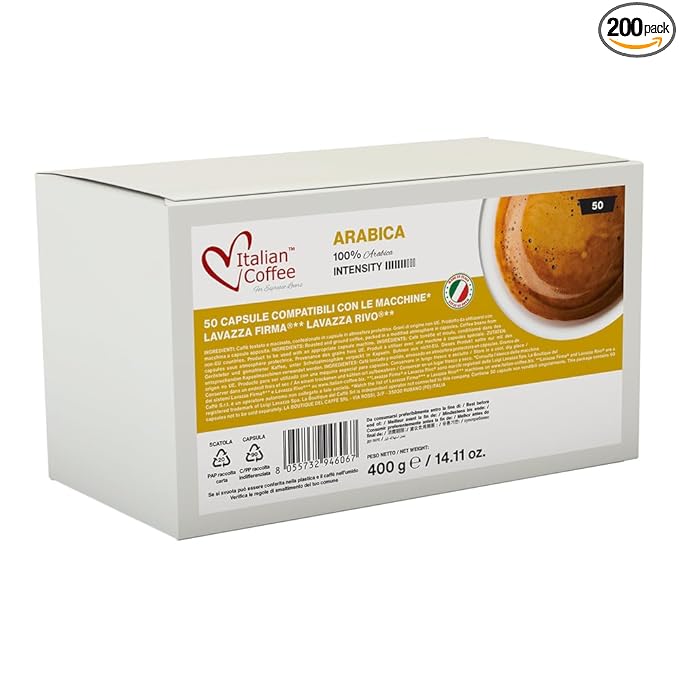 Italian Coffee capsules compatible with RIVO machines (Arabica 200)
