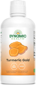 Dynamic Health Turmeric Gold 100% Juice Turmeric Supplement No Additives Joint Support Antioxidant Inflammation Vegan Gluten Free Non-GMO 32 Fl Oz