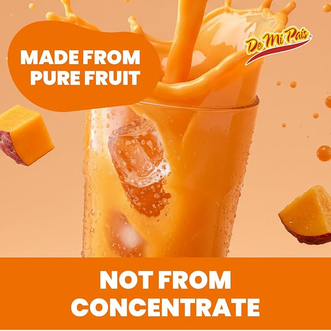 De Mi Pais Mamey Sapote Juice Zapote with Real Pulp &amp Chunks Juice Exotic &amp Refreshing Canned Beverage Perfect for Groceries &amp Pantry 16.57 Fl Oz 6-Pack