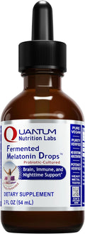 Quantum Nutrition Labs Fermented Melatonin Drops - Melatonin Liquid for Adults Sleep Support Made with Organic Ingredients Vegan Friendly - 2 Fl Oz (54 Servings)