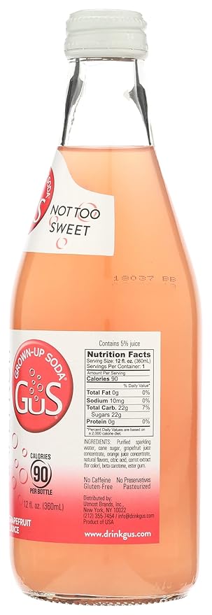 GuS - Grown-up Soda Star Ruby Grapefruit 12 Fluid Ounce (Pack of 12)