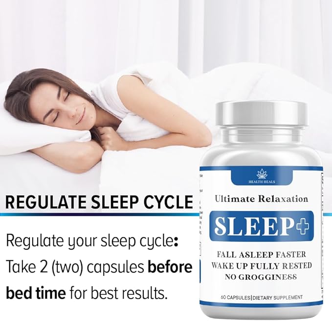 Relaxation Sleep Aid Natural Non-Habit Forming Sleep Supplement Developed to Support for Longer &amp Better Sleep Chamomile Magnesium Melatonin Ashwagandha GABA Drug-Free (120 Count)
