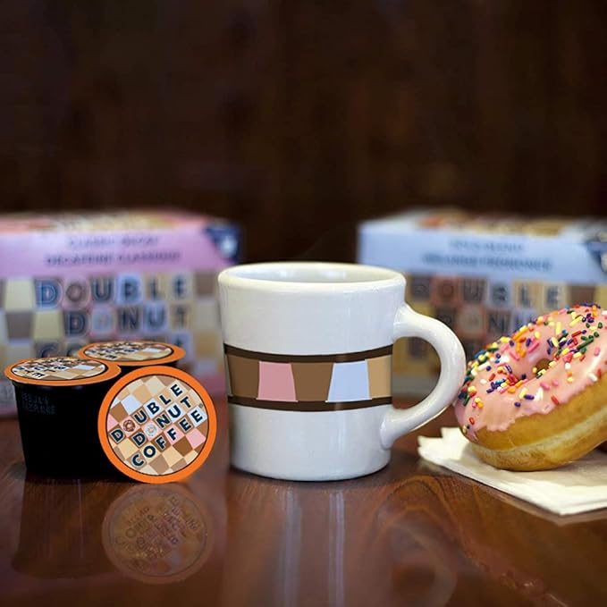 Double Donut Coffee Variety Pack Assorted Medium Roast Dark Roast &amp Flavored Coffee in Recyclable Single Serve Cup 80 Count