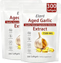 Elare Aged Garlic Extract Capsules 7500mg Odorless - 600 Count Garlic Supplement 2-Year Matured - for Heart &amp Immune Support Non-GMO Gluten-Free