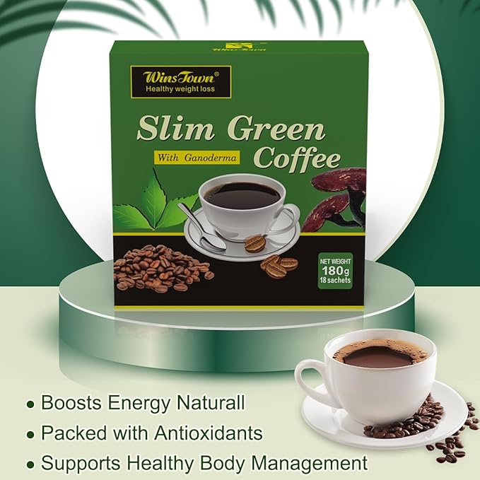 Premium Green Coffee Bean Extract Powder - Gluten-Free Green Coffee Bean Extract Supplements with 10 Natural Health Blends Instant Coffee 180g (18 Sachets)