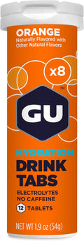 GU Energy Hydration Drink Tabs - Electrolyte Tablets for Fitness &amp Endurance Sports Rehydration Beverage Orange 96 Servings