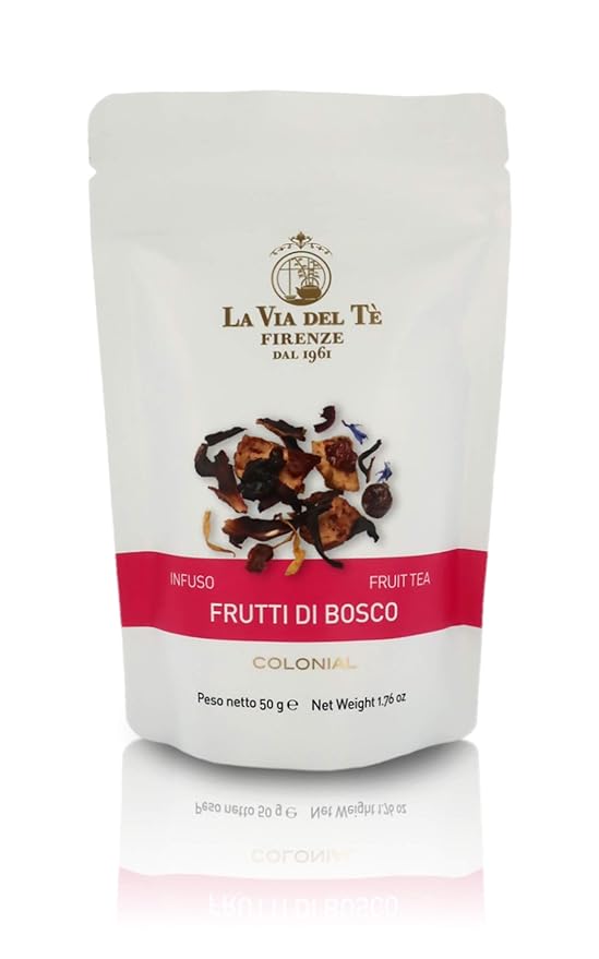 La Via del Te Berry Infusion Wild Berry-Flavoured Herbal Tea Pouch 50g / 1.76oz (Pack of 2 Pieces)