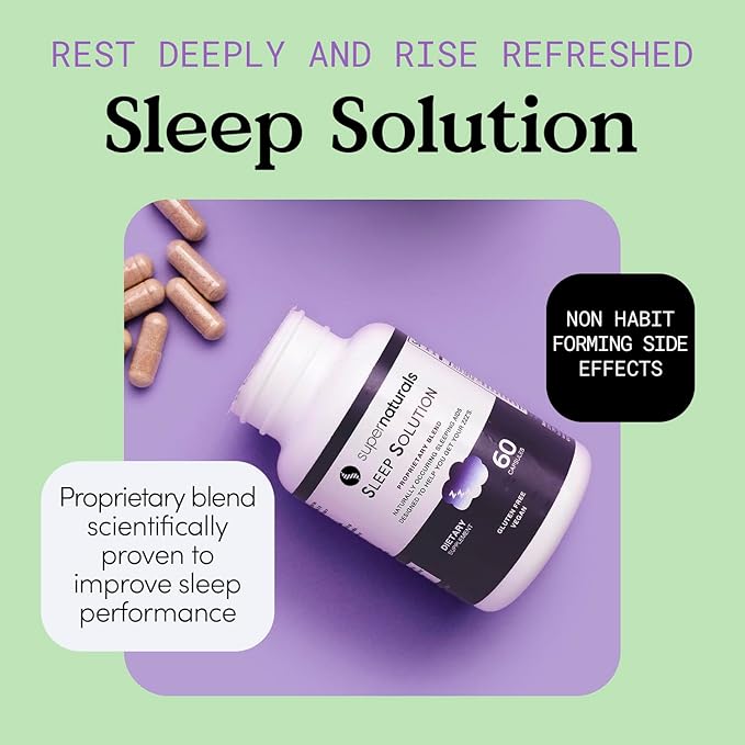 Health Sleep Solution Sleep Supplement for Adults Magnesium and Melatonin for Sleep Provides Natural Sleep Support Vegan Ingredients Gluten-Free Magnesium Sleep Supplement 60 Capsules