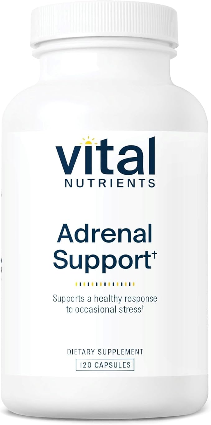 Vital Nutrients Adrenal Support - Adrenal Support Supplements for Gland Function and Cortisol Management - Supports Energy and Stress Levels - Gluten Dairy Soy Free - 120 Capsules
