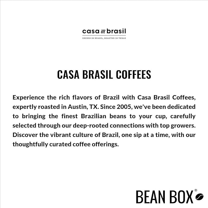 Sambinha Decaf - Roasted by Casa Brasil Coffees - Whole Bean Coffee - 5 Pound Bag