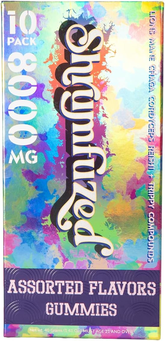Shrumfuzed - Proprietary Nootropic Gummy 8000mg - Lion's Mane Reishi Chaga and Cordycep Nootropic Mushroom Blend (10 Assorted)