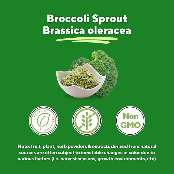 Vitapia Organic Broccoli Sprout &amp Broccoli Extract for Sulforaphane Antioxidant Brain Skin Heart Health Support - 120 Veggie Capsules - Non-GMO Gluten-Free Vegan-Friendly Supplement