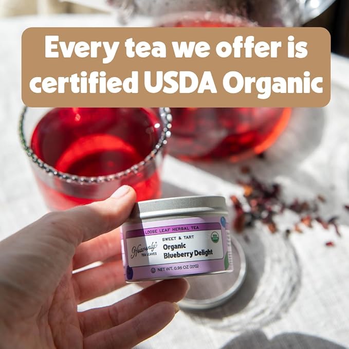Heavenly Tea Leaves Organic 9 Flavor Variety Pack Loose Leaf Tea Sampler Gift Set (Approx. 90 Cups) | Assorted Green Black White Herbal Teas Premium Whole Leaf Collection Gourmet Box for Tea Lovers