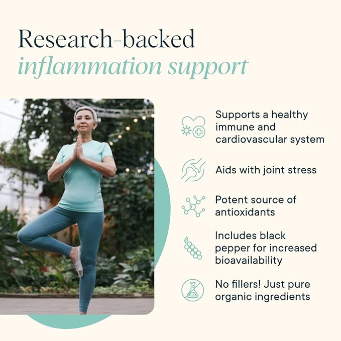 Ora Organic Turmeric Curcumin with Piperine - Pure Extracts for Joint Stress and Cardiovascular Health Support Healthy Cognitive Function No Filler Ingredients - 90 Vegan Tablets 1 Month Supply