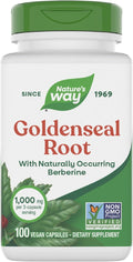 Nature's Way Goldenseal Root Traditional Digestive Support* Contains Berberine Non-GMO Project Verified Vegan 100 Capsules (Packaging May Vary)