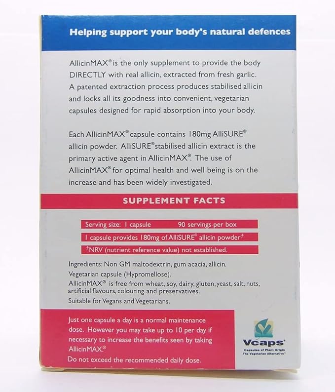 Allicin Max 100% Pure Allicin 90vcaps (2 Pack)
