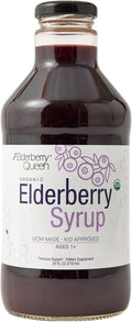 Elderberry Queen Organic Elderberry Syrup 24 Fl Oz - Immune Support Formula with Sambucus Black Elderberry &amp Aronia Berry - Pure Natural Certified Organic Elderberry Syrup for Kids and Adults