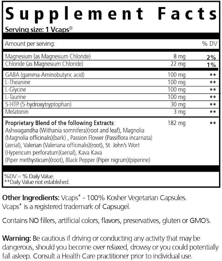 Dream Maker – P.M. Formula for Relaxation Stress Support &amp Restful Sleep Veggie Capsules