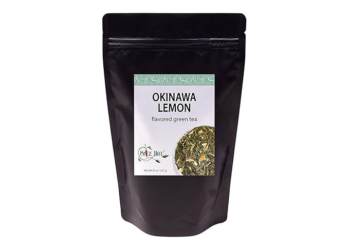 Okinawa Lemon Loose Leaf Green Tea Japanese Sencha with Real Lemon &amp Antioxidants - Caffeinated | bulk 8oz 80-100 cups | The Spice Hut First Sip of Tea