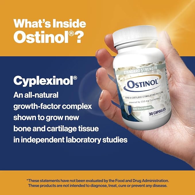 Ostinol Standard 150mg - Bone &amp Joint Supplement | Stem Cell Activation Certified | Bio Active Protein Complex for Mild Bone Loss &amp Mild Joint Dysfunction - 30 Capsules