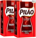 BRAZILIAN CORNER Pilão Roasted and Ground Coffee 2x 8.80 oz | Café Pilão Torrado e Moído 2x 250g (PACK OF 02)