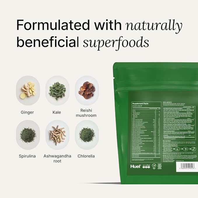 Huel Daily Greens Peach Passionfruit | Superfood Greens Powder | 91 Vitamins Minerals and Wholefood-Sourced Ingredients | Adaptogens Antioxidants Gut-Friendly Probiotics | 30 Servings