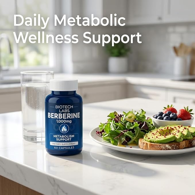 Berberine 1000 mg with Bitter Melon and Banaba Leaf – Herbal Supplement 60 Capsules
