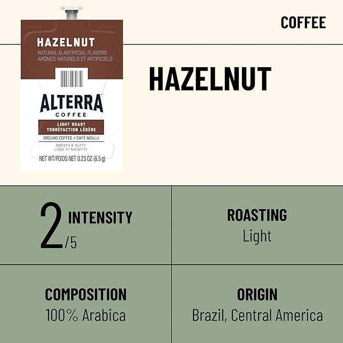Flavia Alterra Hazelnut Coffee Freshpacks works only with Flavia Brewers Light Roast (Case of 40)