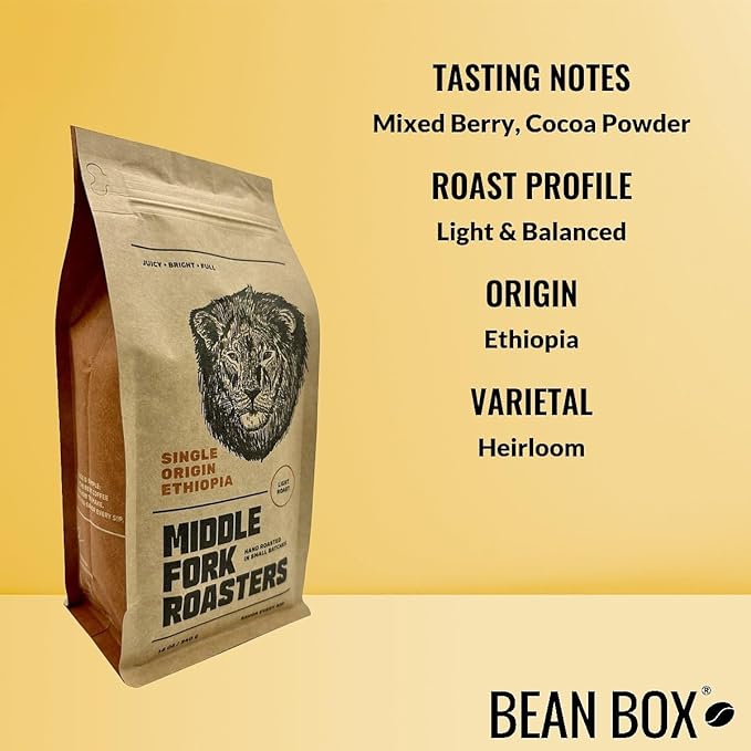 Bean Box Coffee Sampler - Roasted by Middle Fork 4-Pack Whole Bean Coffee Gourmet Coffee