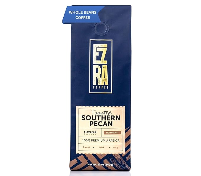 Ezra Coffee Toasted Southern Pecan Light Roast Whole Beans Coffee - 12 ounce