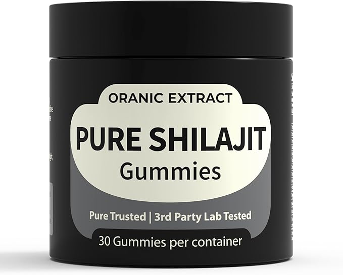 Shilajit Gummies–Himalayan Source 9000mg Energy &amp Immune Support for Men &amp Women Fulvic Acid + 85 Trace Minerals Manuka Honey Flavor Organic Non-GMO 30 Vegan Gummies