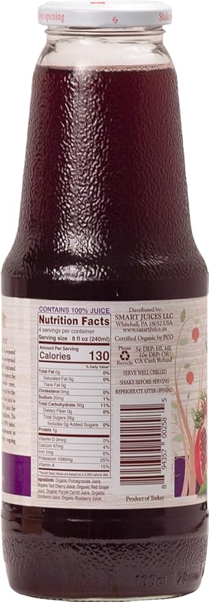 Smart Juice Antioxidant Force Organic Juice - 33.8 fl oz (1L) - (Pack of 6)