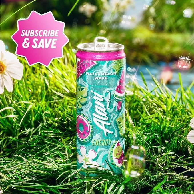 New Alani Energy Drinks - Orange Kiss Pink Slush Blue Slush Cherry Slush Watermelon Wave Cosmic Stardust - 200mg Caffeine | Antioxidants | Biotin B Vitamins | Zero Sugar | 15 Calories or Less |