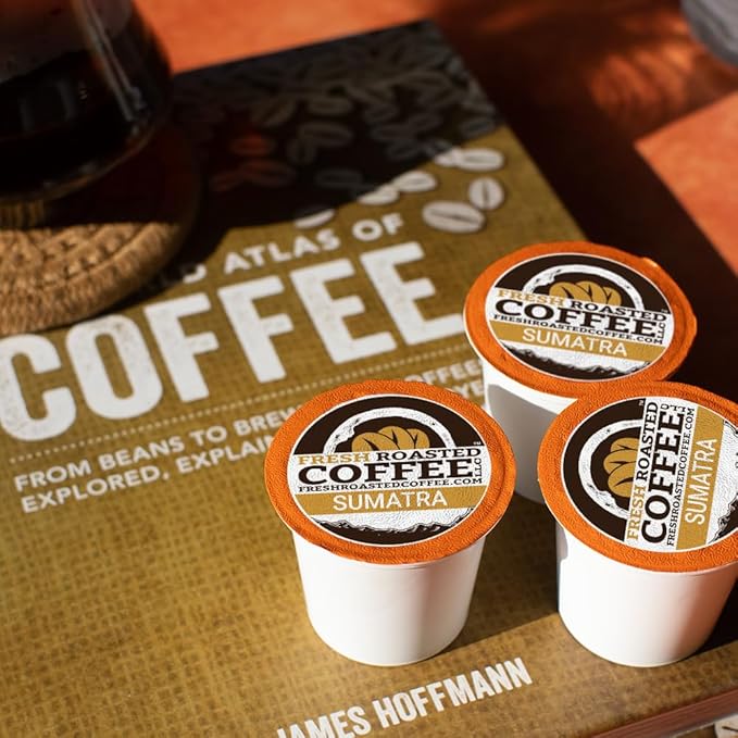 Fresh Roasted Coffee Sumatra Mandheling |100% Single Origin | Medium Roast 96 Pods for K Cup Brewers