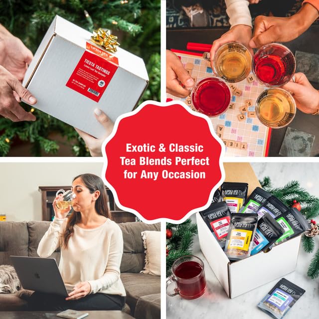 Tiesta Tea - Tiesta Tastings Sampler Dry Flight Set Loose Leaf High to No Caffeine Makes Hot and Iced Assorted Tea Sets with Herbal Chai Fruit Blend &amp More 45 Resealable Sample Pouches